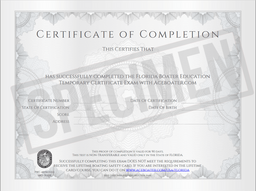 Florida - Boat Rental - Temporary Certificate - exam only