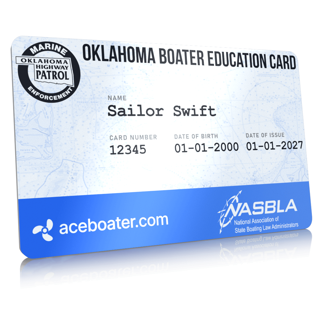 Ok First Part Card Replacement Card - Oklahoma Boater Education Card – All Safety Courses